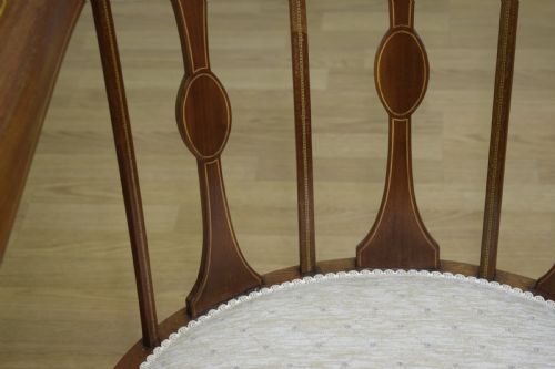 ANTIQUE VICTORIAN INLAID TUB CHAIR - ADDITIONAL PHOTO 16