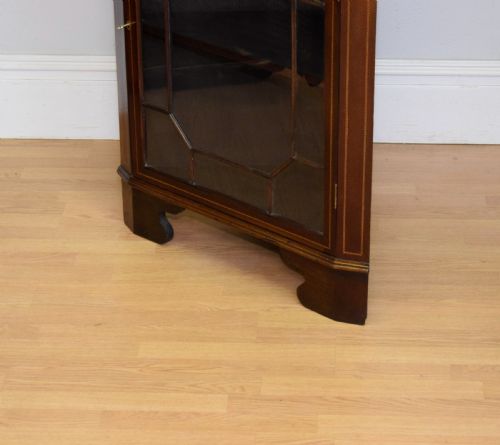 ANTIQUE EDWARDIAN INLAID CORNER DISPLAY CUPBOARD - ADDITIONAL PHOTO 12