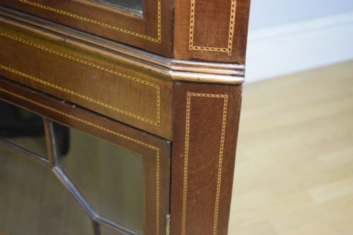 ANTIQUE EDWARDIAN INLAID CORNER DISPLAY CUPBOARD - ADDITIONAL PHOTO 21