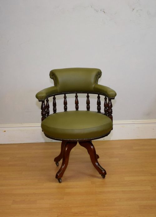 ANTIQUE VICTORIAN OFFICE SWIVEL CHAIR - ADDITIONAL PHOTO 2