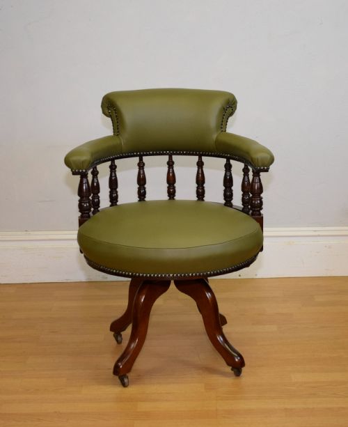 ANTIQUE VICTORIAN OFFICE SWIVEL CHAIR - ADDITIONAL PHOTO 3