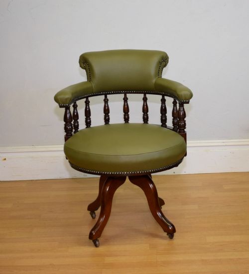 ANTIQUE VICTORIAN OFFICE SWIVEL CHAIR - ADDITIONAL PHOTO 4