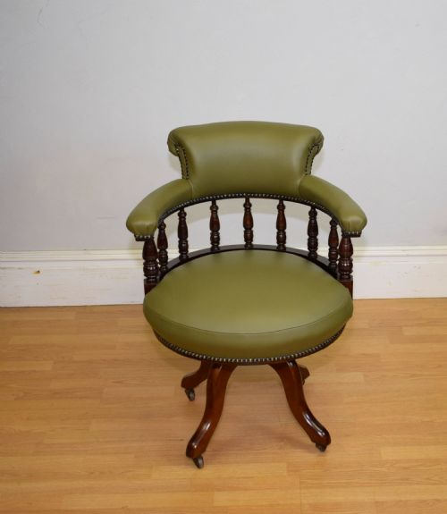 ANTIQUE VICTORIAN OFFICE SWIVEL CHAIR - ADDITIONAL PHOTO 5