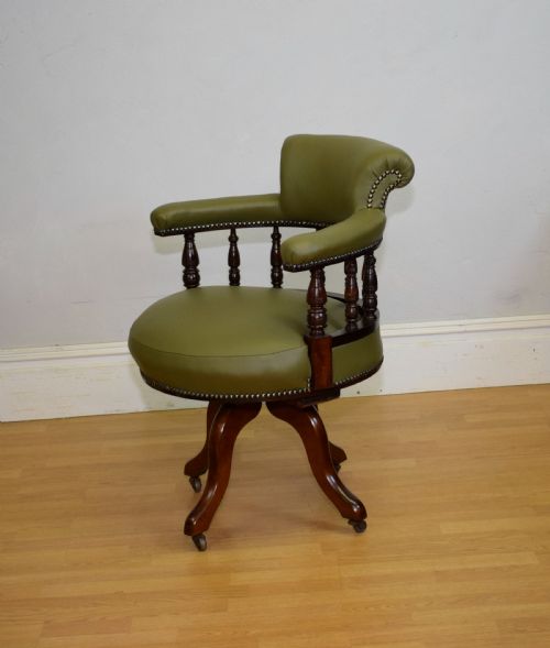 ANTIQUE VICTORIAN OFFICE SWIVEL CHAIR - ADDITIONAL PHOTO 7