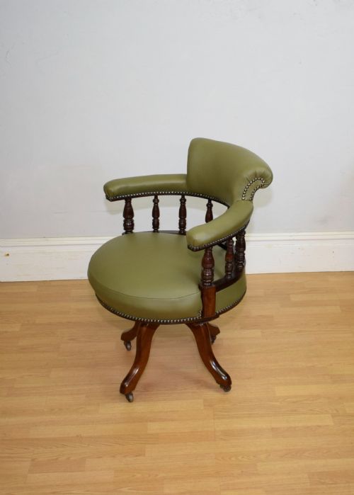 ANTIQUE VICTORIAN OFFICE SWIVEL CHAIR - ADDITIONAL PHOTO 9