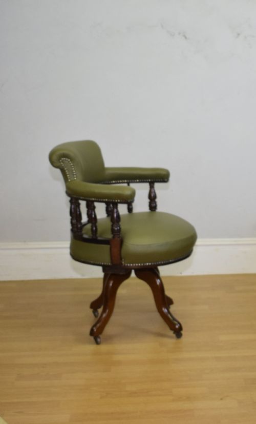 ANTIQUE VICTORIAN OFFICE SWIVEL CHAIR - ADDITIONAL PHOTO 12