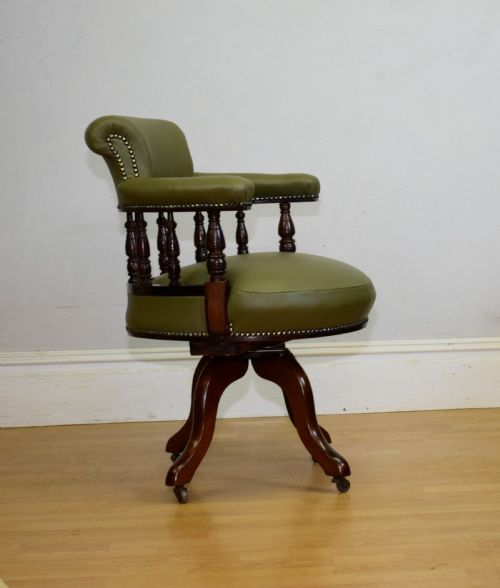 ANTIQUE VICTORIAN OFFICE SWIVEL CHAIR - ADDITIONAL PHOTO 20
