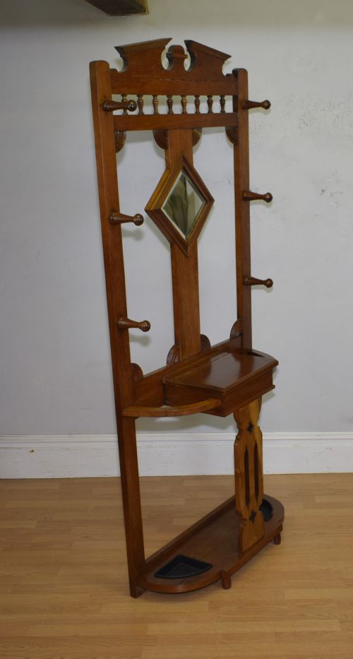 EDWARDIAN WALNUT HALL STAND - ADDITIONAL PHOTO 7