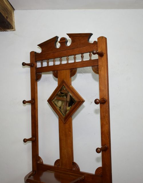 EDWARDIAN WALNUT HALL STAND - ADDITIONAL PHOTO 11