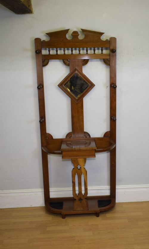 EDWARDIAN WALNUT HALL STAND - ADDITIONAL PHOTO 21