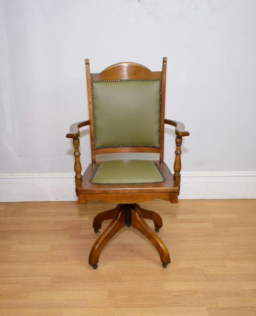 EDWARDIAN SWIVEL OFFICE DESK CHAIR - ADDITIONAL PHOTO 3
