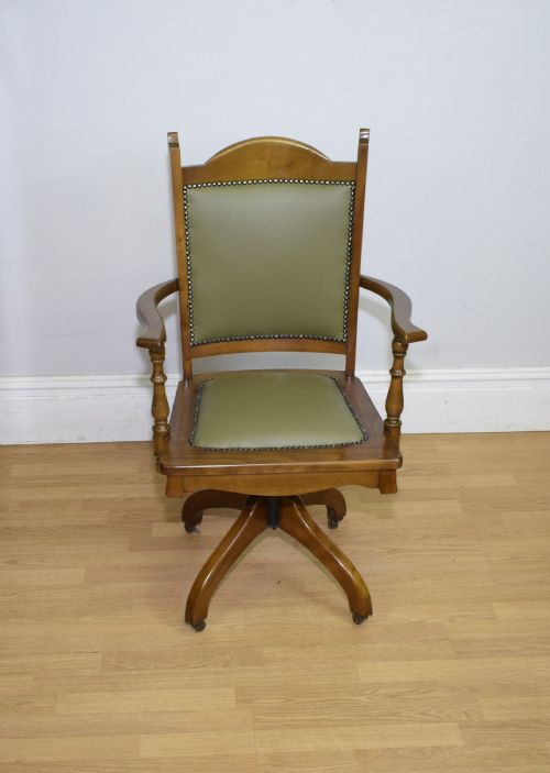 EDWARDIAN SWIVEL OFFICE DESK CHAIR - ADDITIONAL PHOTO 5