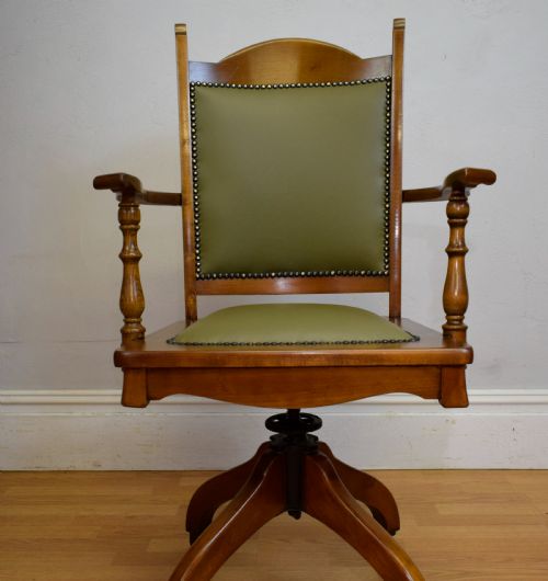 EDWARDIAN SWIVEL OFFICE DESK CHAIR - ADDITIONAL PHOTO 7