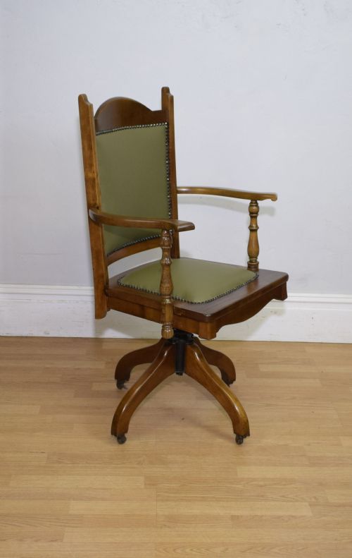 EDWARDIAN SWIVEL OFFICE DESK CHAIR - ADDITIONAL PHOTO 8