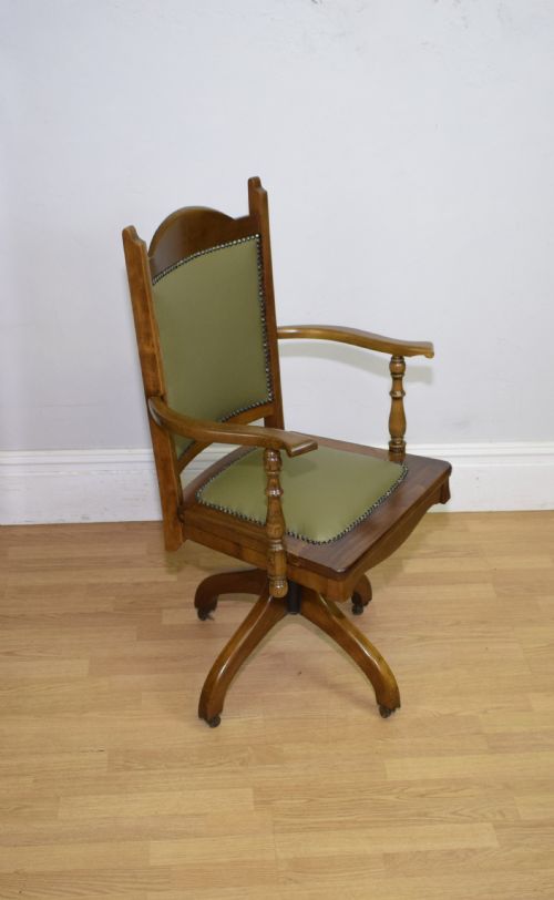 EDWARDIAN SWIVEL OFFICE DESK CHAIR - ADDITIONAL PHOTO 9