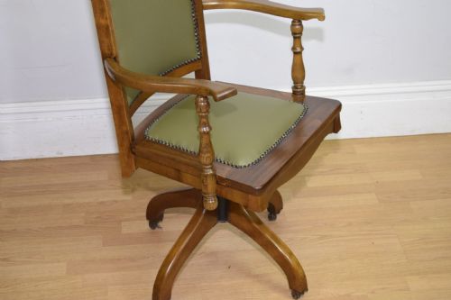 EDWARDIAN SWIVEL OFFICE DESK CHAIR - ADDITIONAL PHOTO 10