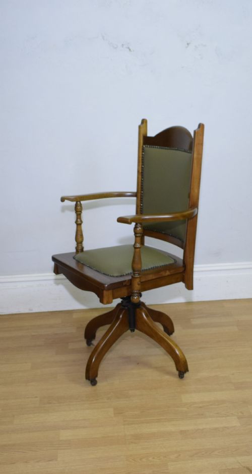 EDWARDIAN SWIVEL OFFICE DESK CHAIR - ADDITIONAL PHOTO 11