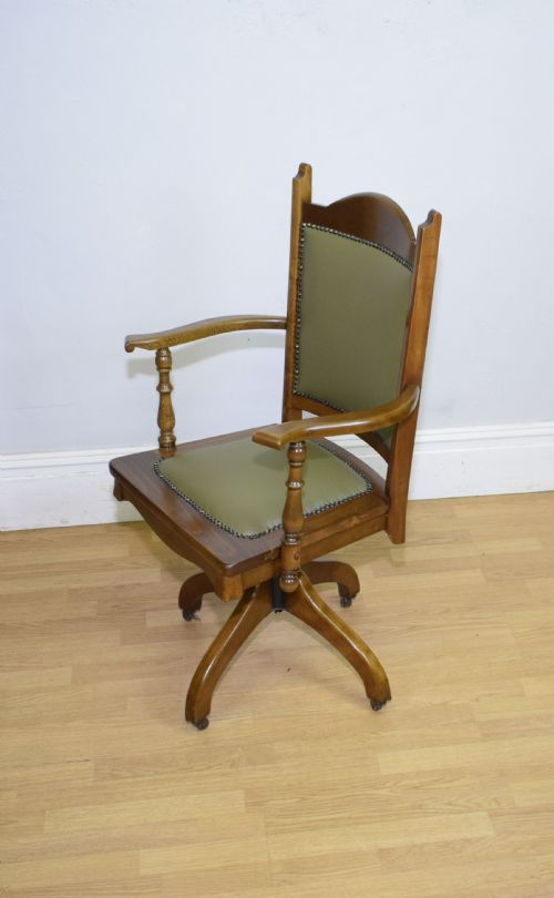 EDWARDIAN SWIVEL OFFICE DESK CHAIR - ADDITIONAL PHOTO 12