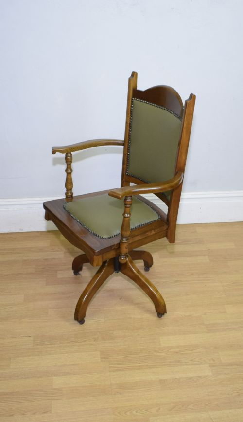 EDWARDIAN SWIVEL OFFICE DESK CHAIR - ADDITIONAL PHOTO 13