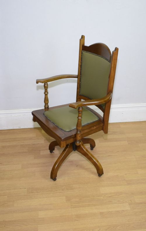 EDWARDIAN SWIVEL OFFICE DESK CHAIR - ADDITIONAL PHOTO 15