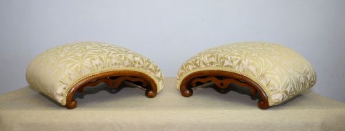 VICTORIAN PAIR OF WALNUT FOOT STOOLS - ADDITIONAL PHOTO 8