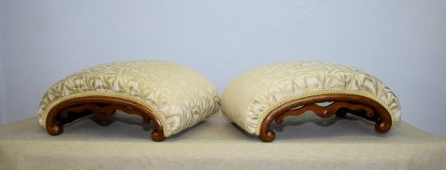 VICTORIAN PAIR OF WALNUT FOOT STOOLS - ADDITIONAL PHOTO 12