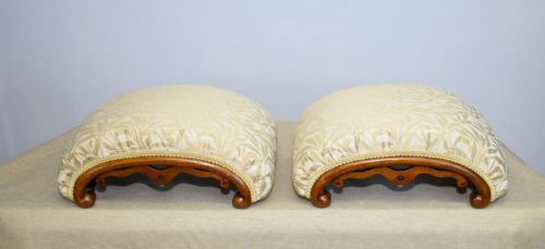 VICTORIAN PAIR OF WALNUT FOOT STOOLS - ADDITIONAL PHOTO 24
