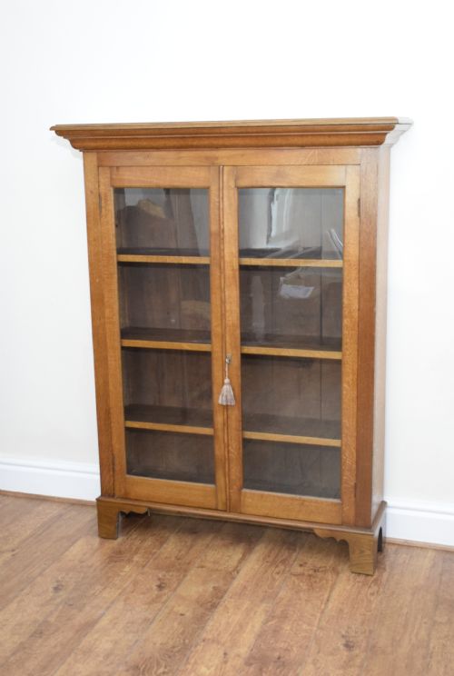 edwardian oak bookcase - CATEGORY: ANTIQUE BOOKCASES - DATED EDWARDIAN