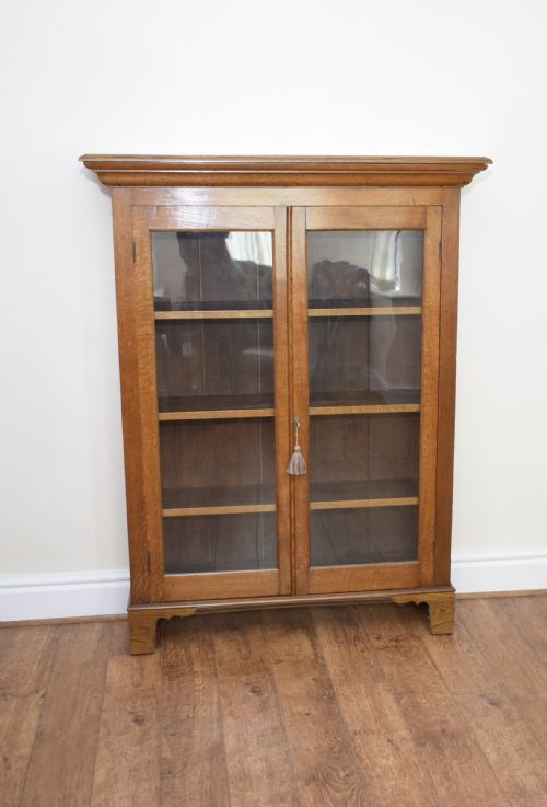 EDWARDIAN OAK BOOKCASE - ADDITIONAL PHOTO 2
