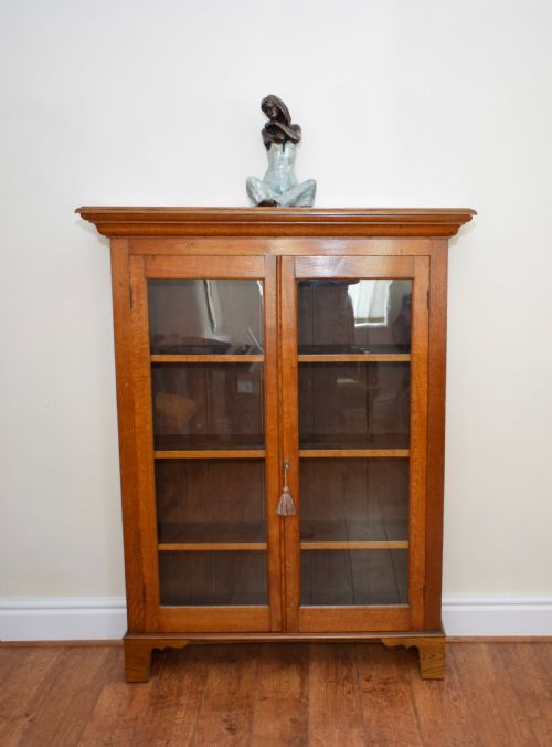 EDWARDIAN OAK BOOKCASE - ADDITIONAL PHOTO 6