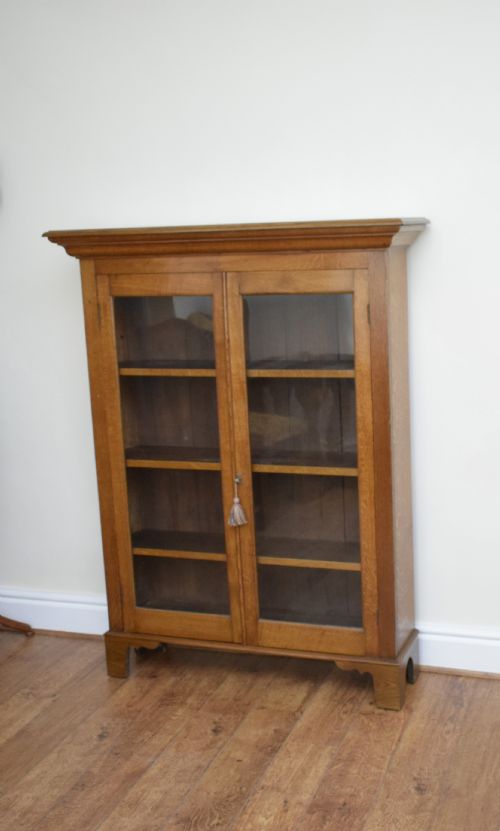 EDWARDIAN OAK BOOKCASE - ADDITIONAL PHOTO 17