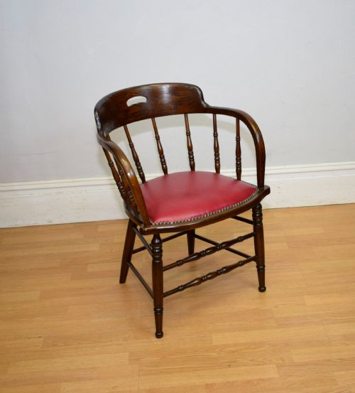 EARLY 20TH CENTURY OAK DESK CHAIR - ADDITIONAL PHOTO 3