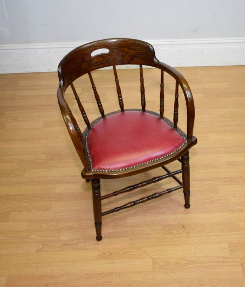 EARLY 20TH CENTURY OAK DESK CHAIR - ADDITIONAL PHOTO 4