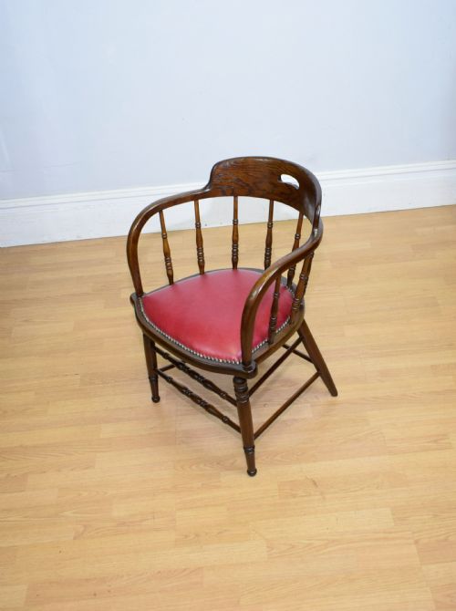 EARLY 20TH CENTURY OAK DESK CHAIR - ADDITIONAL PHOTO 5