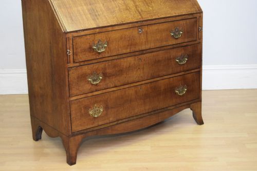 ANTIQUE GEORGIAN PERIOD OAK BUREAU - ADDITIONAL PHOTO 13