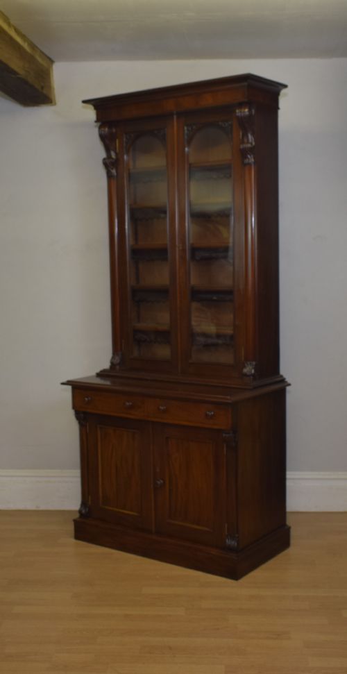 ANTIQUE VICTORIAN LIBRARY BOOKCASE - ADDITIONAL PHOTO 1