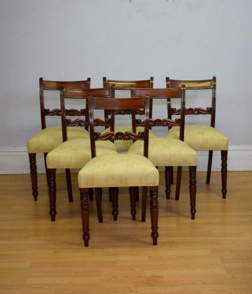 ANTIQUE REGENCY SET OF 6 DINING CHAIRS - ADDITIONAL PHOTO 1