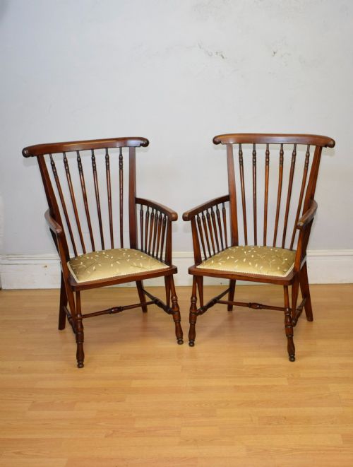 PAIR OF ARTS CRAFTS ARMCHAIRS - ADDITIONAL PHOTO 1