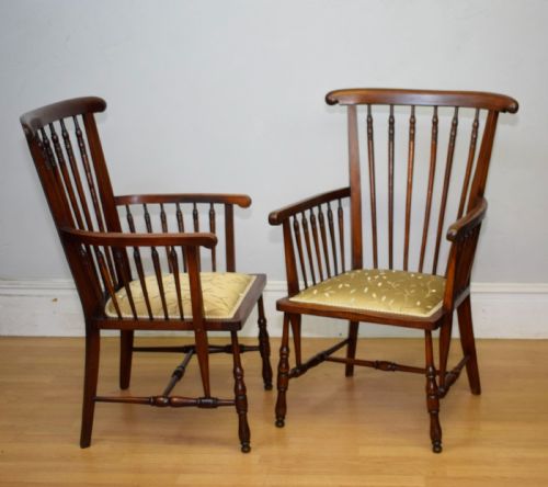 PAIR OF ARTS CRAFTS ARMCHAIRS - ADDITIONAL PHOTO 5