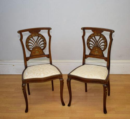 PAIR OF VICTORIAN INLAID MARQUETRY CHAIRS - ADDITIONAL PHOTO 20