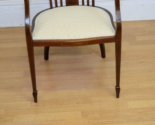 EDWARDIAN INLAID TUB CHAIR - ADDITIONAL PHOTO 3