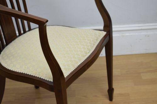 EDWARDIAN INLAID TUB CHAIR - ADDITIONAL PHOTO 21