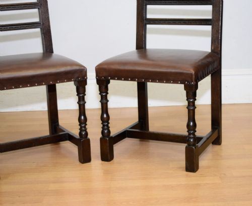 EARLY 20TH CENTURY PAIR OF OAK SIDE CHAIRS - ADDITIONAL PHOTO 5