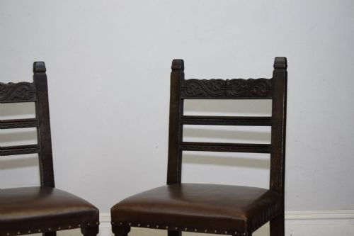 EARLY 20TH CENTURY PAIR OF OAK SIDE CHAIRS - ADDITIONAL PHOTO 8