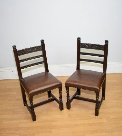 EARLY 20TH CENTURY PAIR OF OAK SIDE CHAIRS - ADDITIONAL PHOTO 13