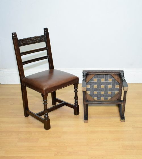 EARLY 20TH CENTURY PAIR OF OAK SIDE CHAIRS - ADDITIONAL PHOTO 20