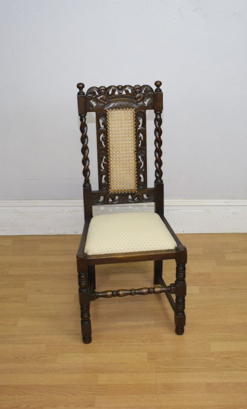 antique carolean style side chair - CATEGORY: ANTIQUE CHAIRS - DATED 1900