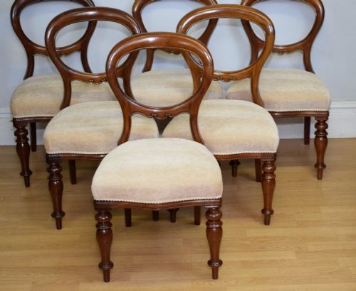 ANTIQUE SET OF 6 VICTORIAN BALLOOM BACK DINING CHAIRS - ADDITIONAL PHOTO 12