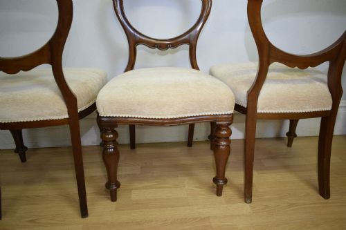 ANTIQUE SET OF 6 VICTORIAN BALLOOM BACK DINING CHAIRS - ADDITIONAL PHOTO 17