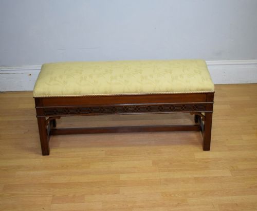 ANTIQUE MAHOGANY DUET PIANO STOOL - ADDITIONAL PHOTO 4